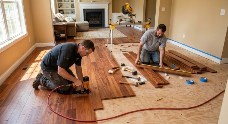 Cherry Floor Installation in Beloit, OH