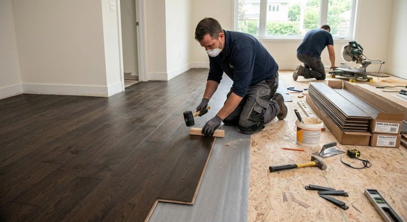 Dark Wood Floor Installation in Youngstown, OH